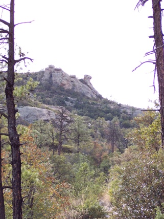 The Cowhead in Cowhead Saddle, as seen from the trail as you approach. Cowhead